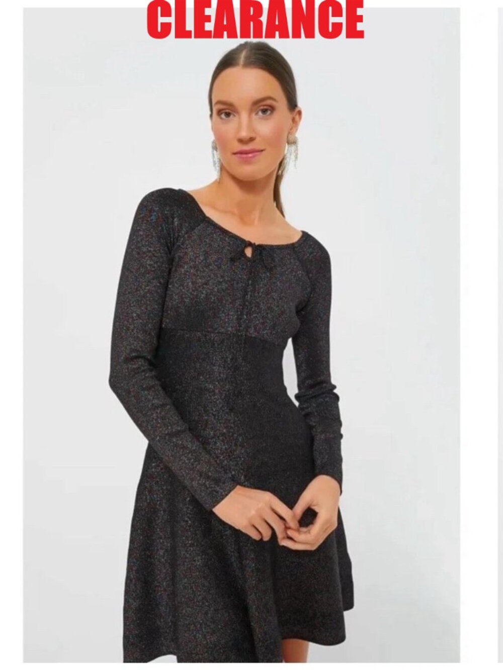 Hyacinth House - Black Shimmer Selena Knit Dress - Size S  - NWT.